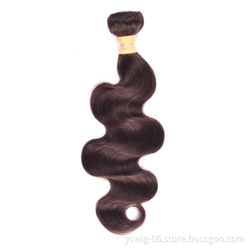 Wholesale Double Weft 2# Colored Human Hair Extension Bundles Mink Brazilian Remy Hair Weave In Stock Dropshipping